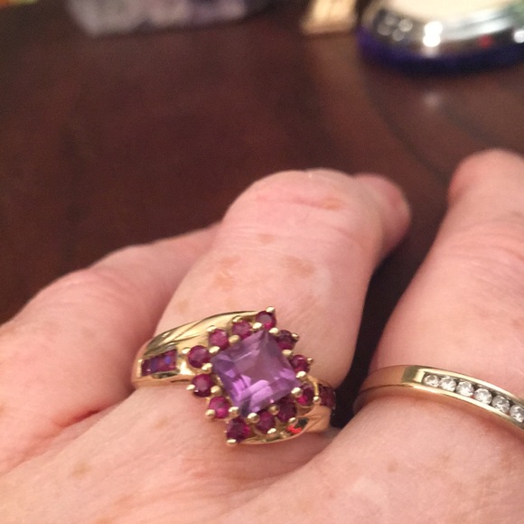 10k Gold Ruby & Amethyst fancy ring beautiful! - Picture 12 of 12